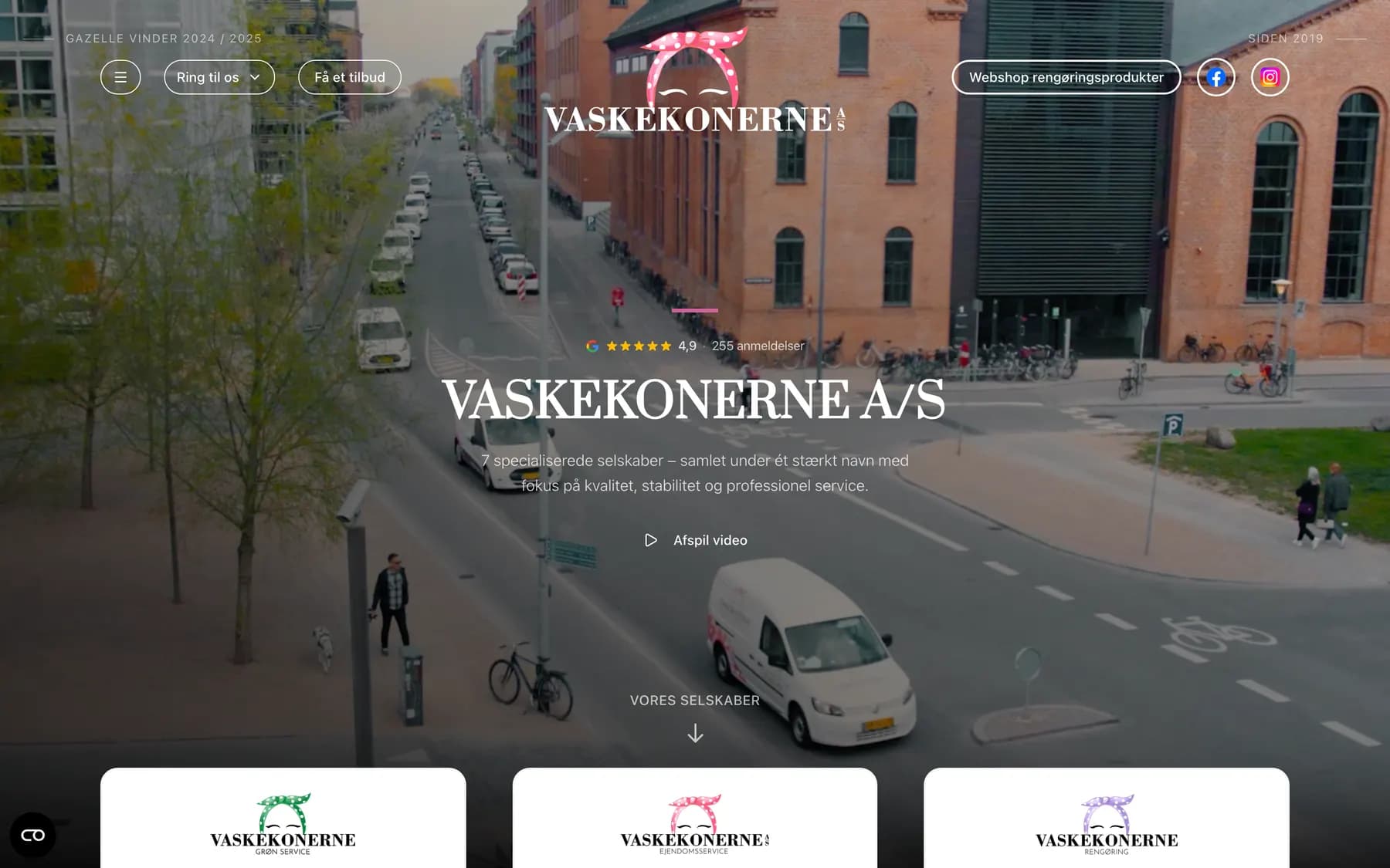 Forsiden på vaskekonerne.dk